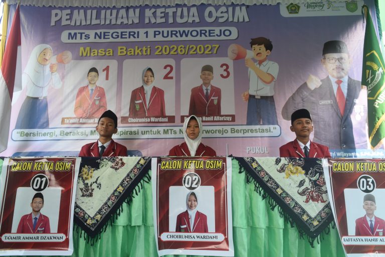 MTs Negeri 1 Purworejo Gelar Pemilihan Ketua OSIM Masa Bakti 2026/2027